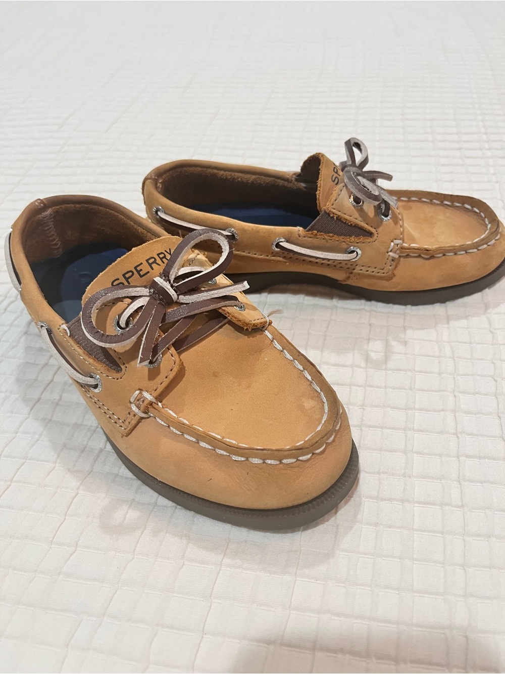 Sperry Kids Sahara Tan/Brown Leather Loafers Little Boys 12M Nautical Preppy